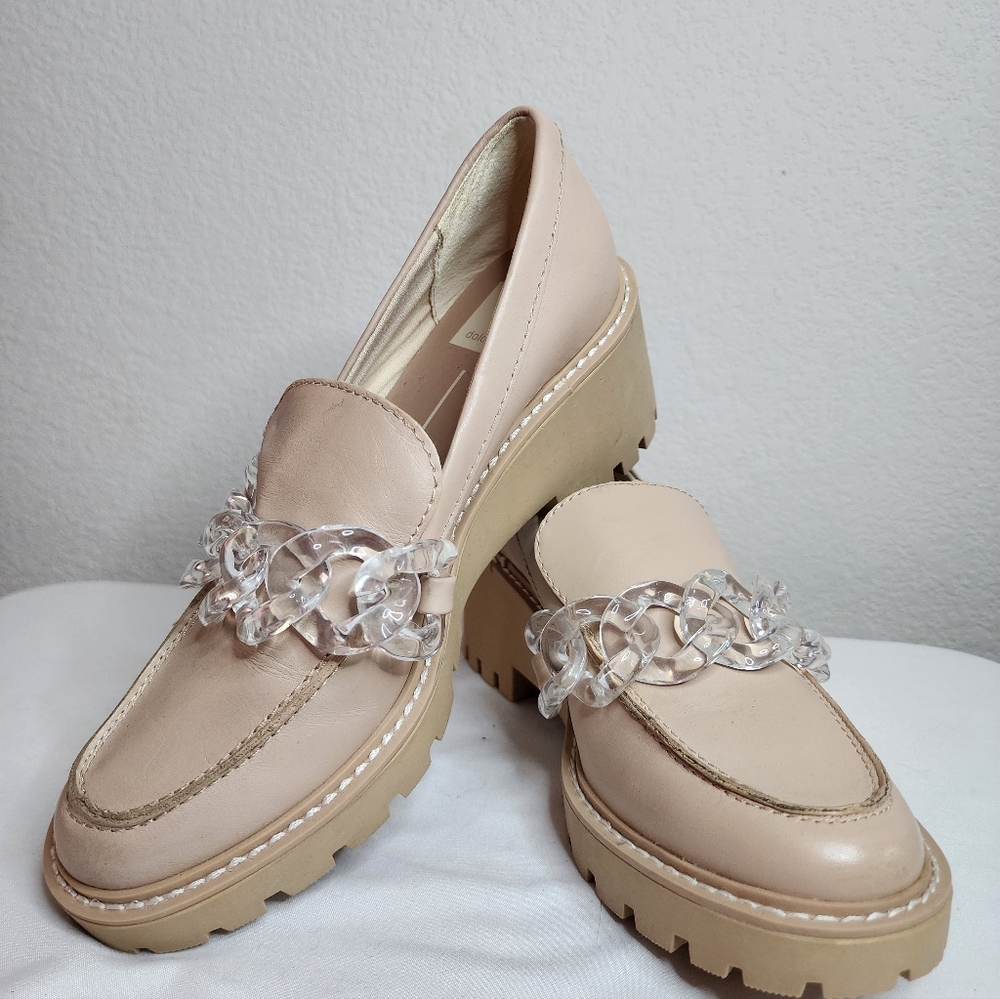 Dolce Vita "Haris" Chunky Leather Loafers In Blush/Cream Size 6.5 US NWOT